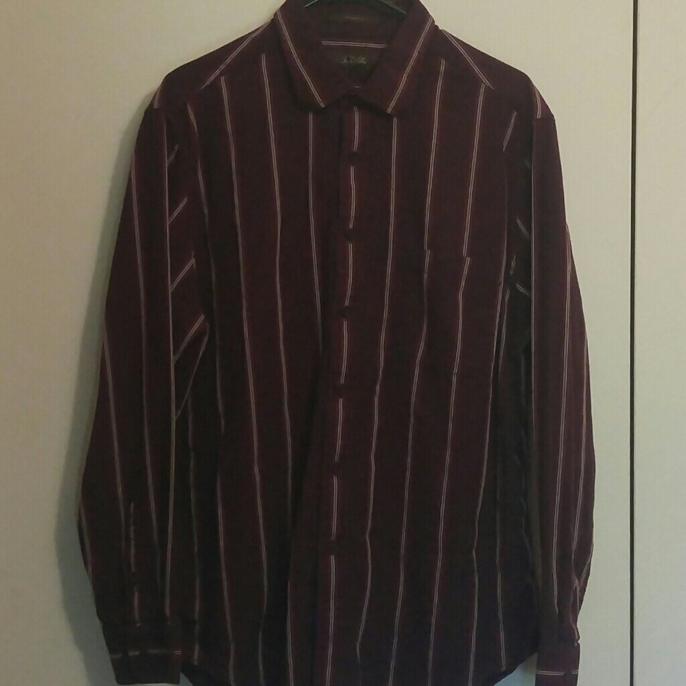 XL burgundy pattern/striped Taso Elba dress shirt